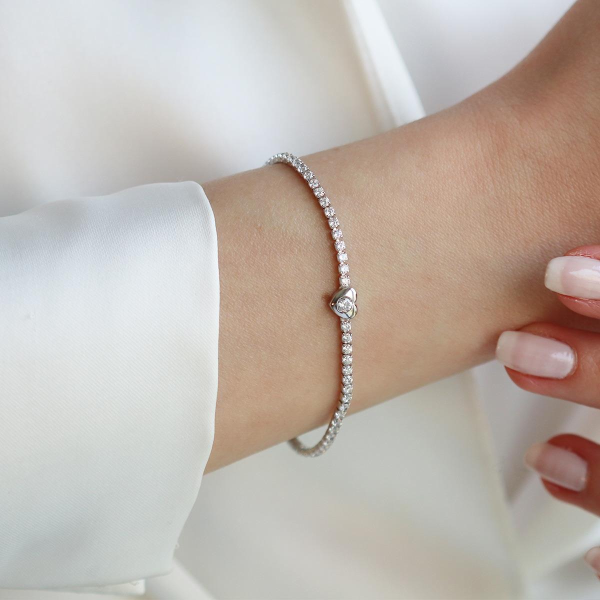 Kalp Su Yolu Gümüş Bileklik