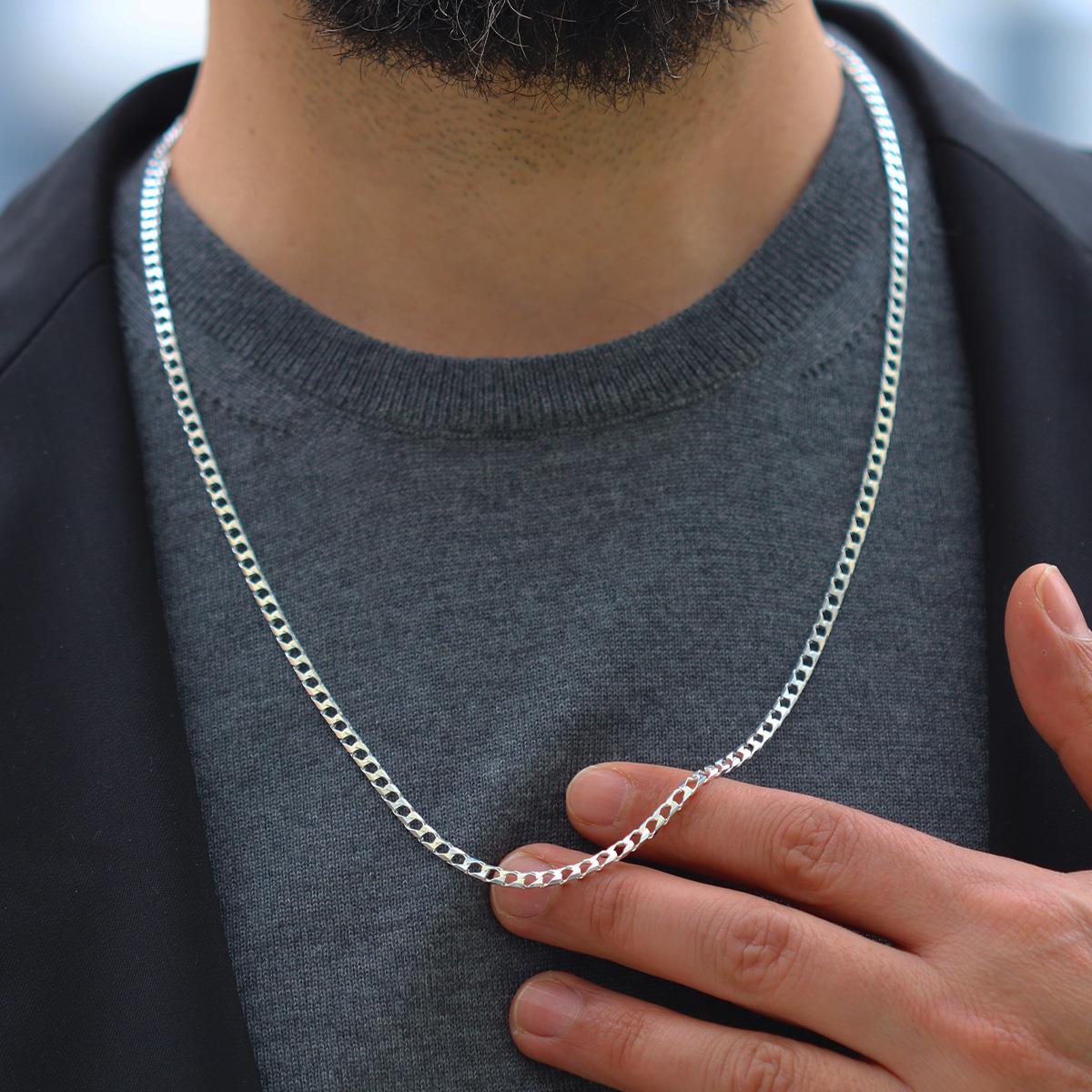 Kare Gurmet 3mm 65cm Gümüş Zincir