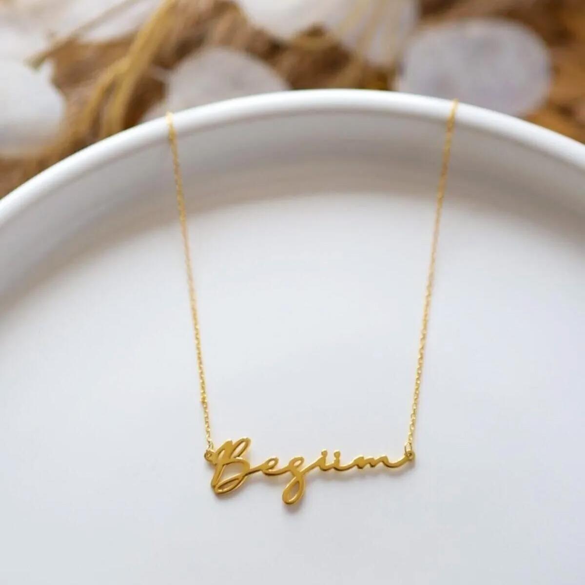 Kişiye Özel Gümüş İsim Kolye 