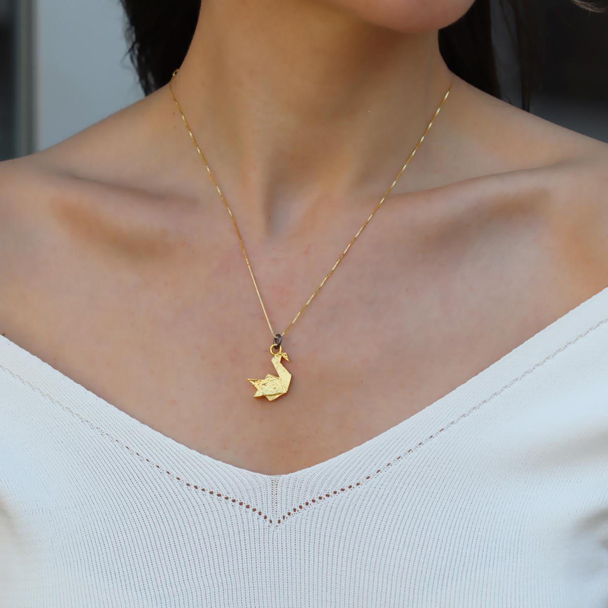 Kuğu Gold Gümüş Kolye