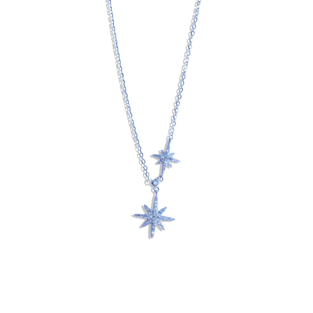 Kutup Yıldızı İkili Gümüş Kolye