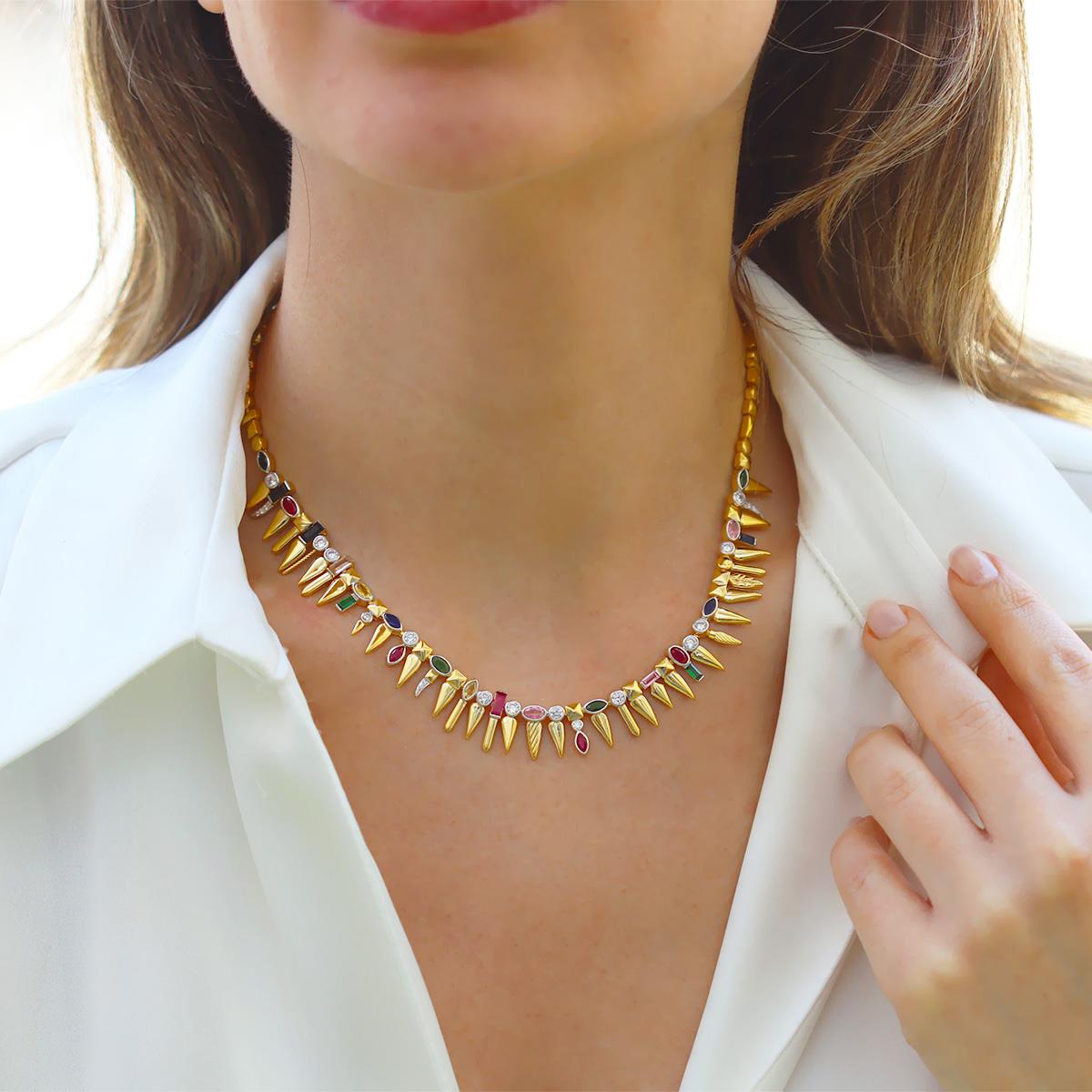 Mekik Konfeti Gold Kaplama Gümüş Kolye