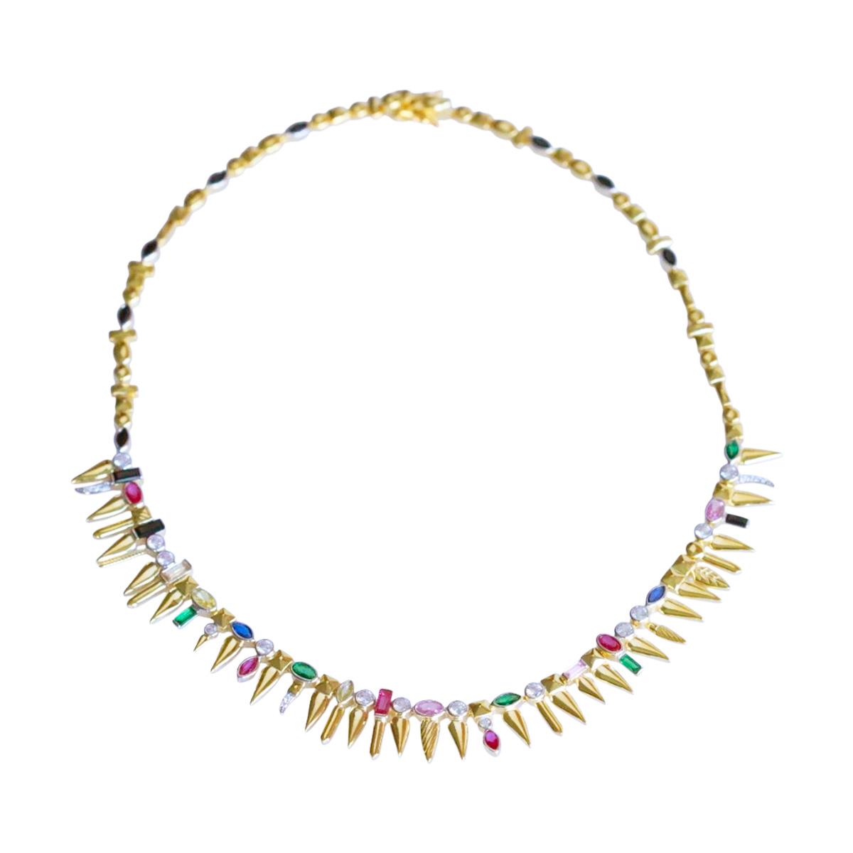 Mekik Konfeti Gold Kaplama Gümüş Kolye