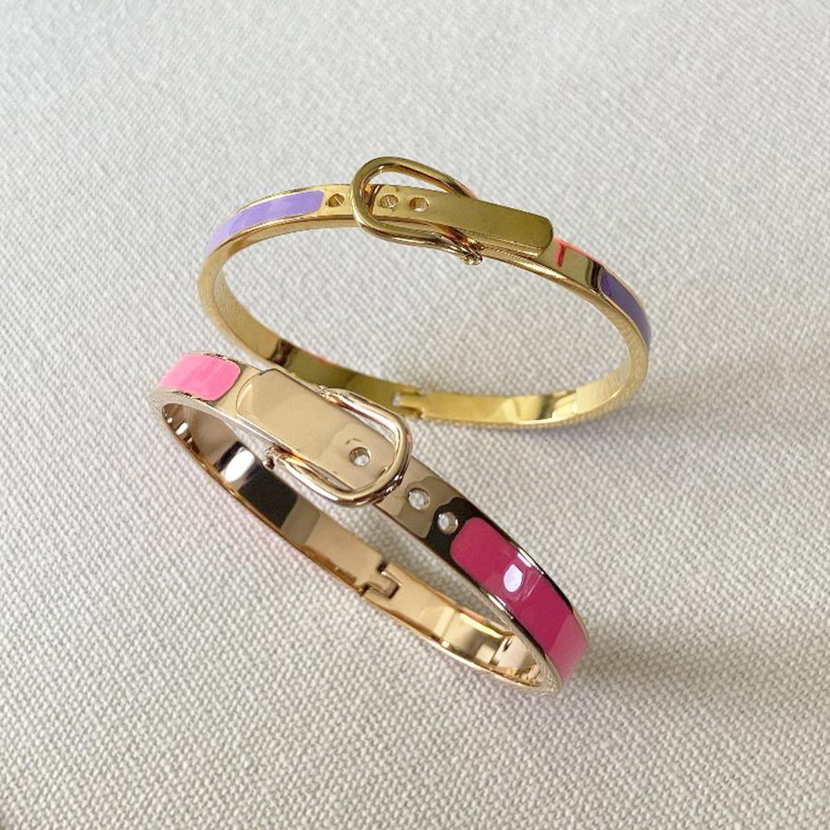 Mineli Rose Gold İkili Çelik Kelepçe