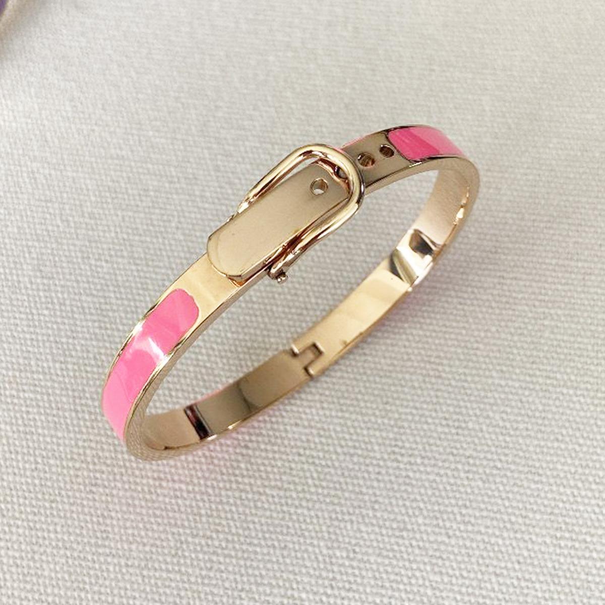 Mineli Rose Gold İkili Çelik Kelepçe