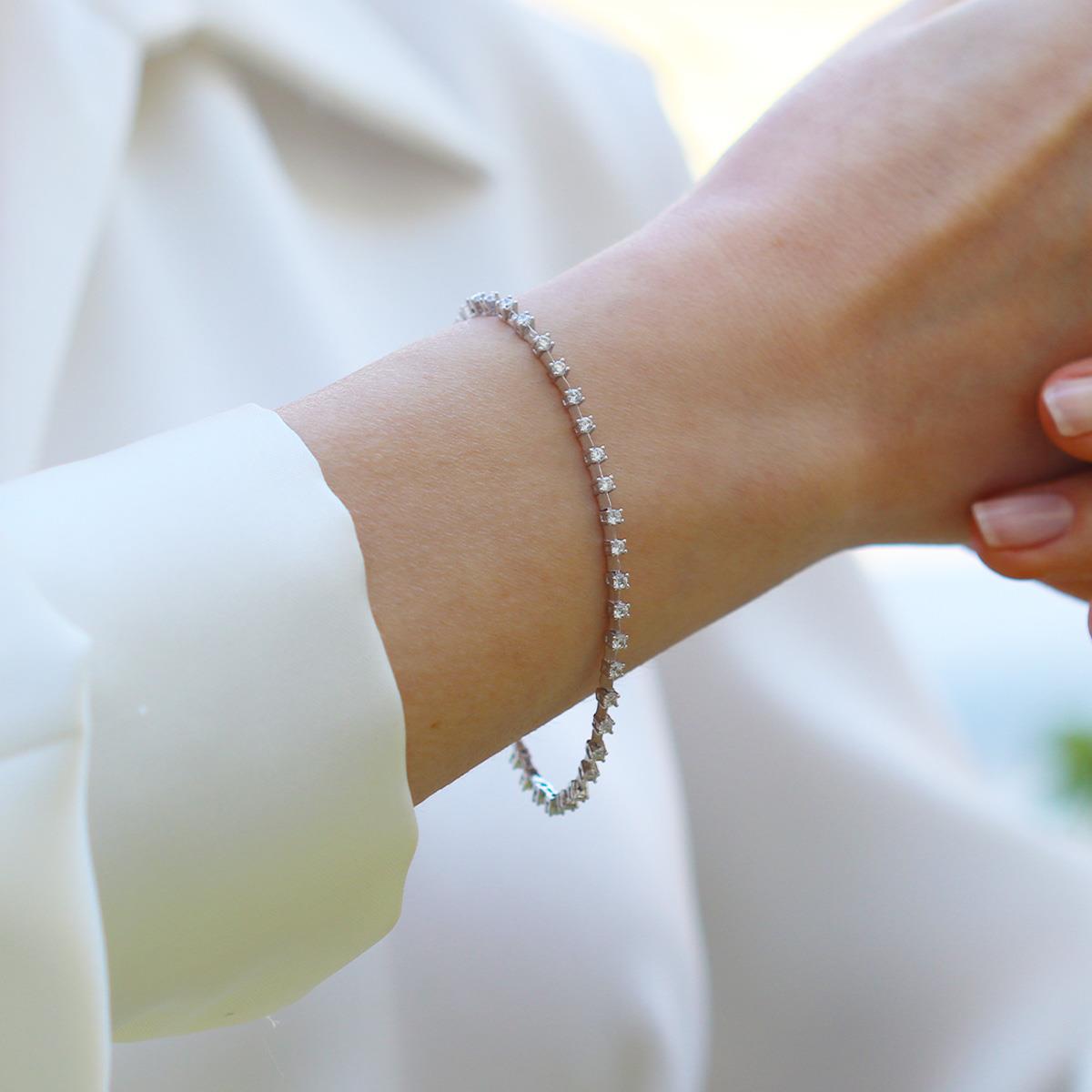 Mini Sıra Taşlı Starlight Diamond Gümüş Bileklik