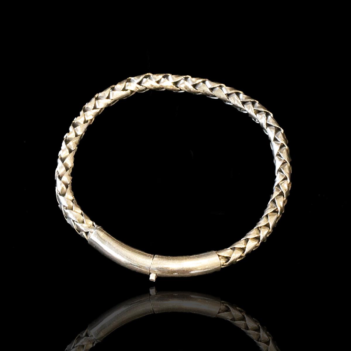 Örgülü Oksitli Gümüş Erkek Bileklik