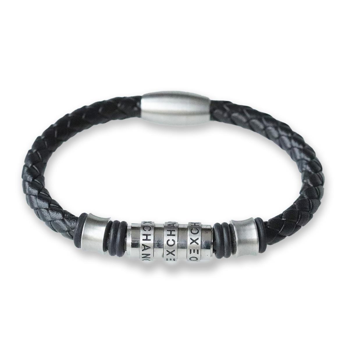 Polo Exchange Erkek Deri Çelik Bileklik