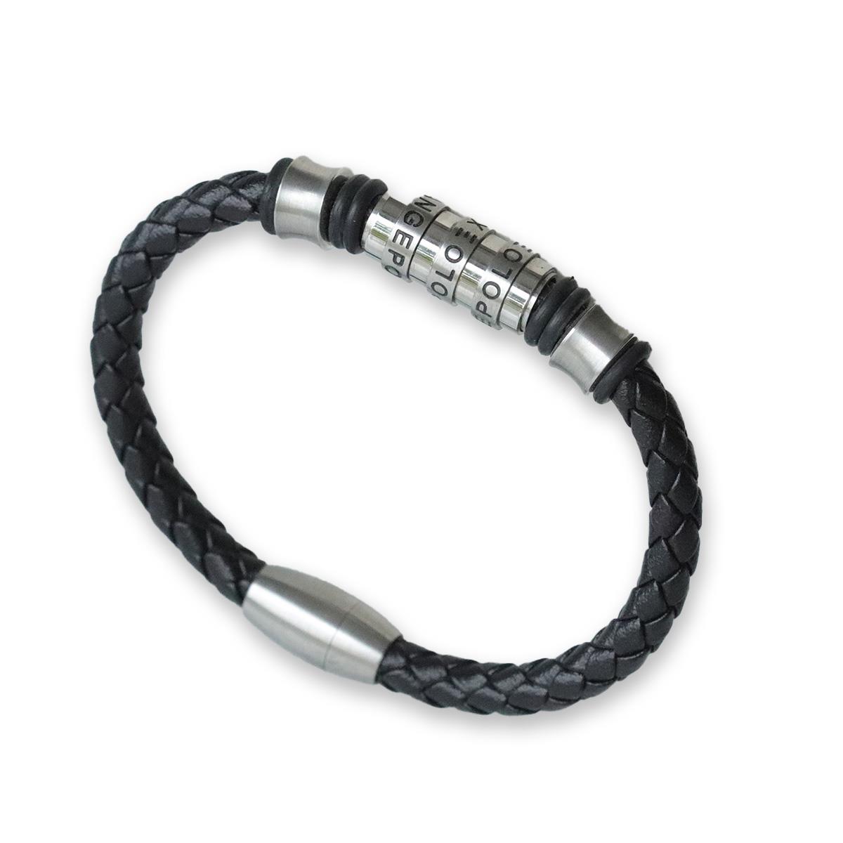 Polo Exchange Erkek Deri Çelik Bileklik