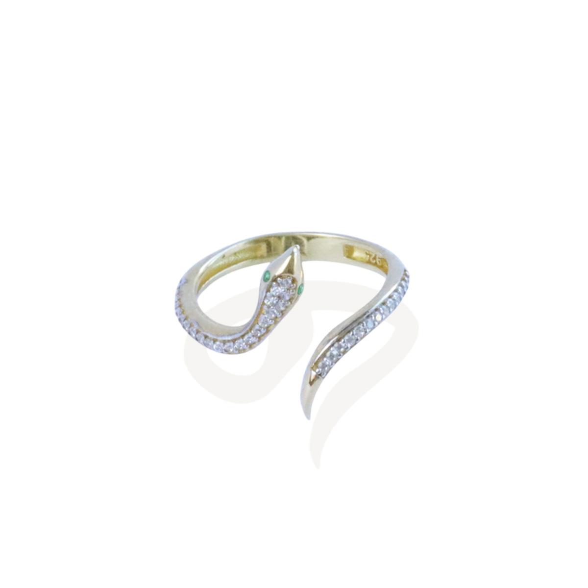 Serpent Gold Ayarlanabilir Gümüş Yüzük