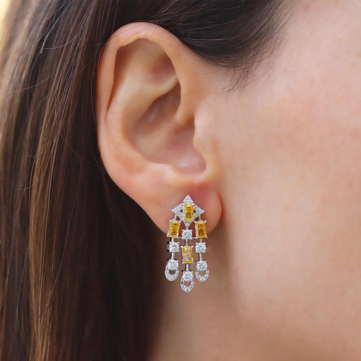 Sitrin Icecut Taşlı Gümüş Küpe