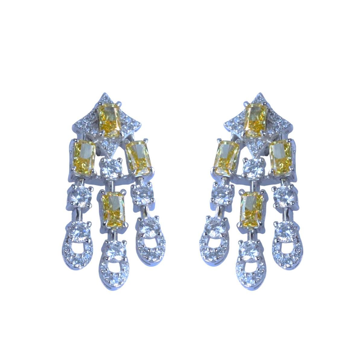 Sitrin Icecut Taşlı Gümüş Küpe