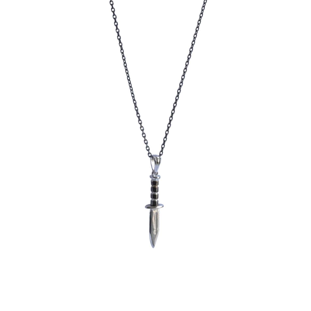 Siyah Rodyum Kaplama Figürlü Gümüş Erkek Kolye