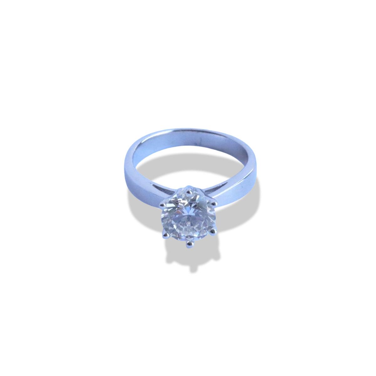 Sky Diamond 6 Tırnaklı Tektaş 2,50ct Gümüş Yüzük