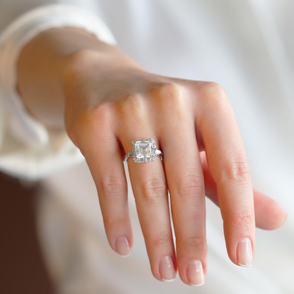 Sky Diamond Squre 2,50ct Gümüş Yüzük