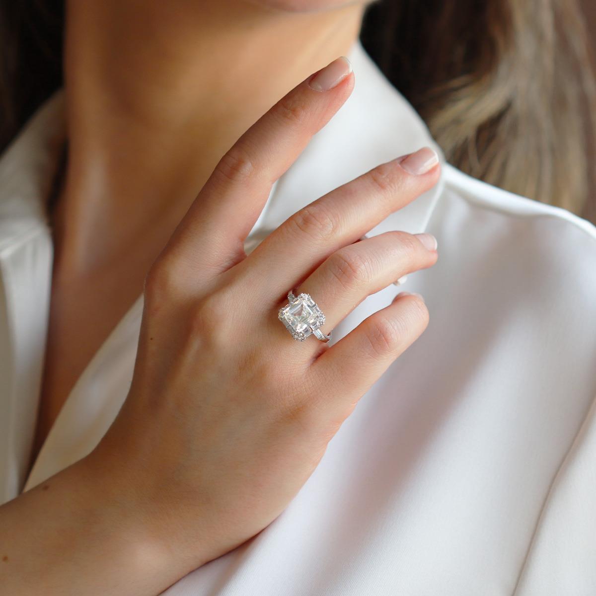 Sky Diamond Squre 2,50ct Gümüş Yüzük