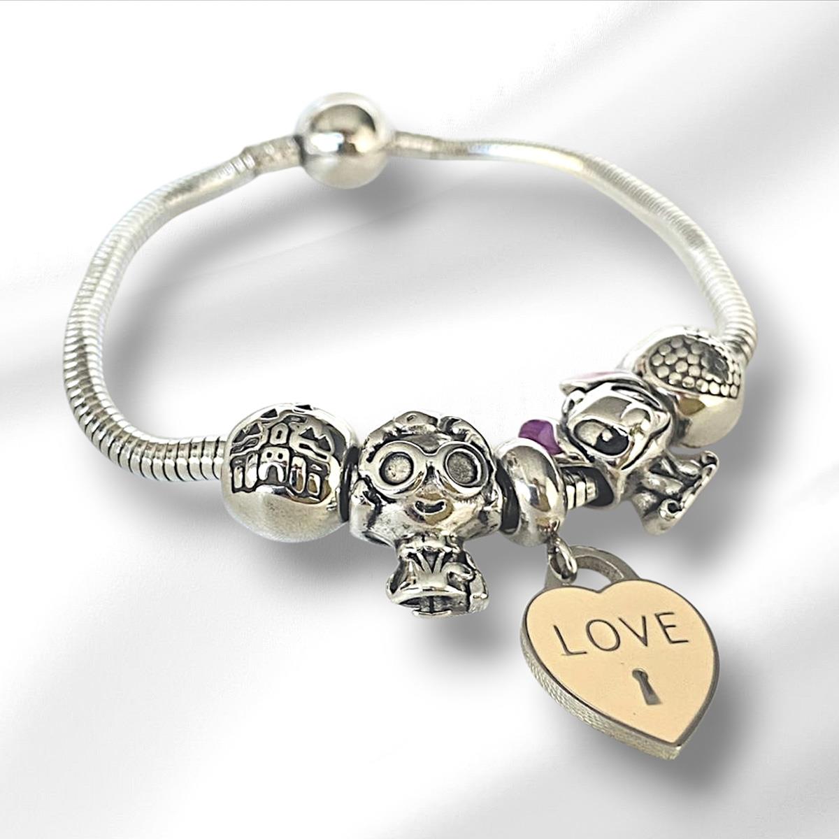 Stitch Charm Çelik Bileklik