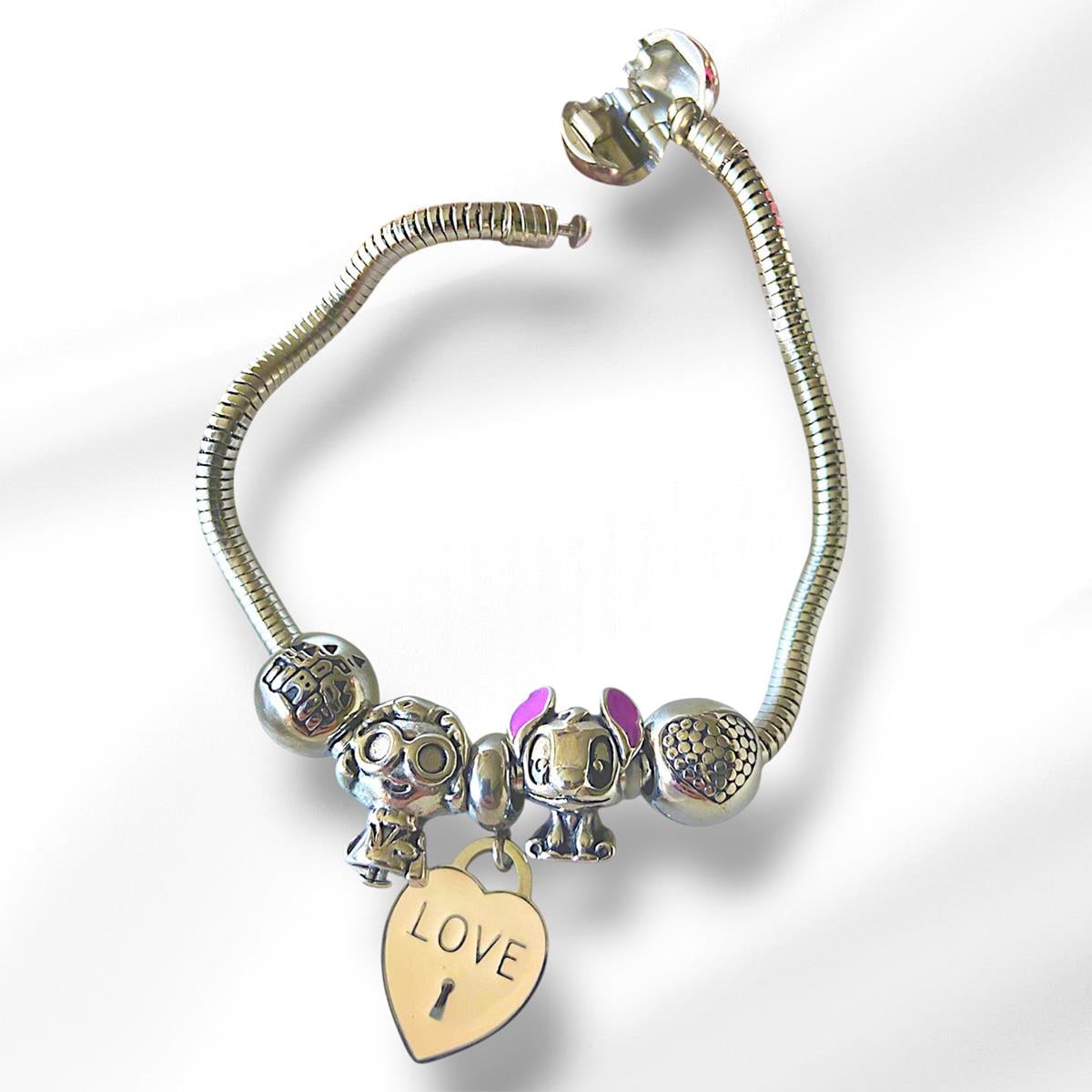 Stitch Charm Çelik Bileklik