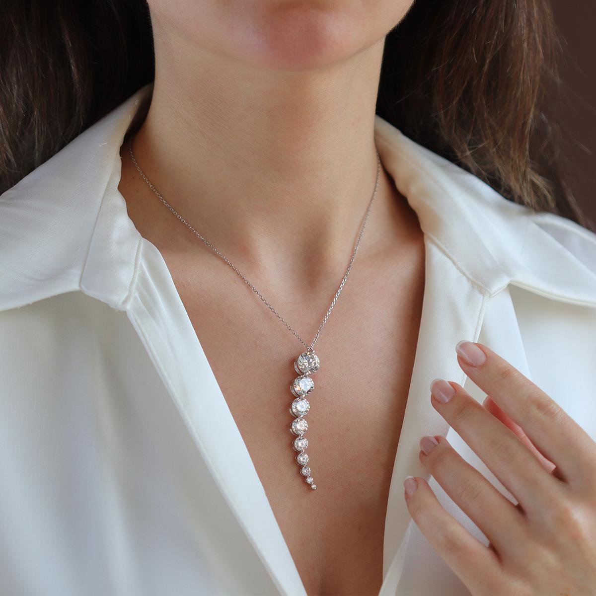 Su Yolu Sky Diamond Gümüş Kolye