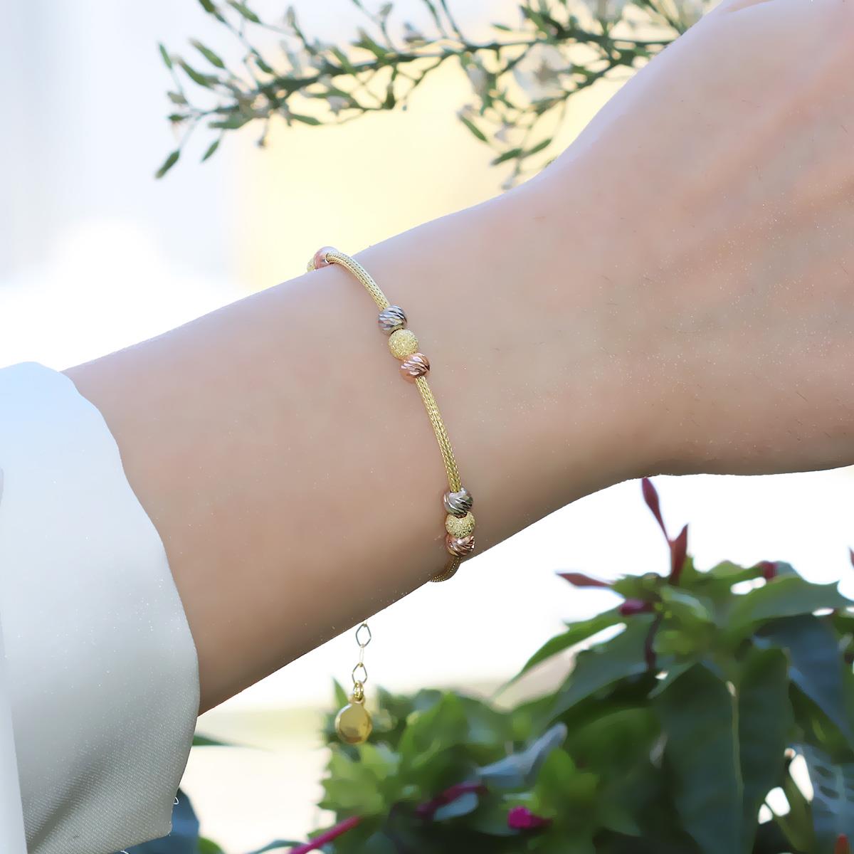 Toplu Gold Kaplama Gümüş Dorika Bileklik