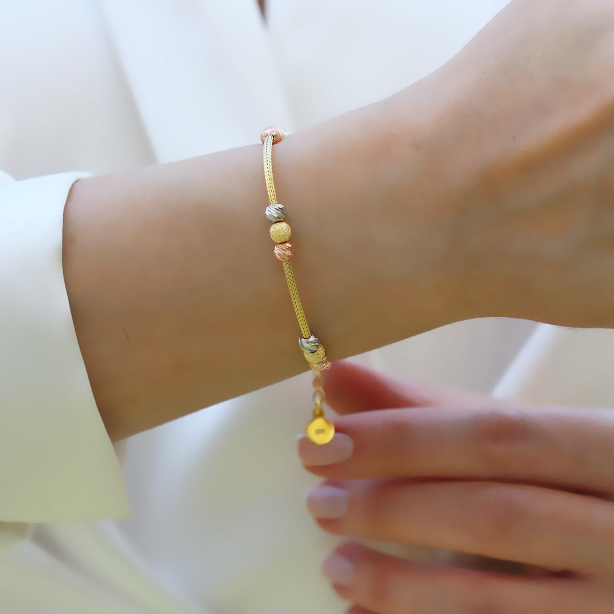 Toplu Gold Kaplama Gümüş Dorika Bileklik