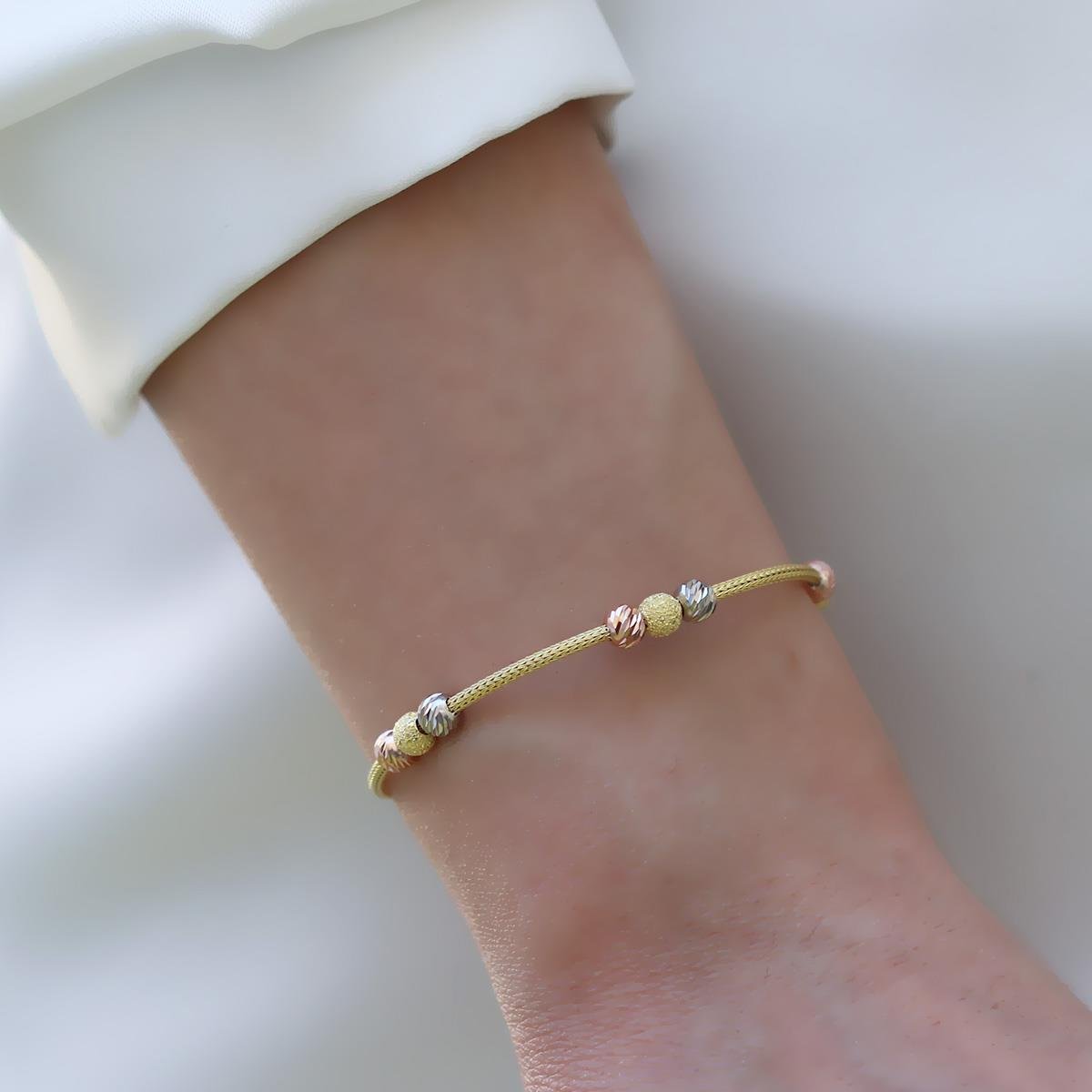 Toplu Gold Kaplama Gümüş Dorika Bileklik