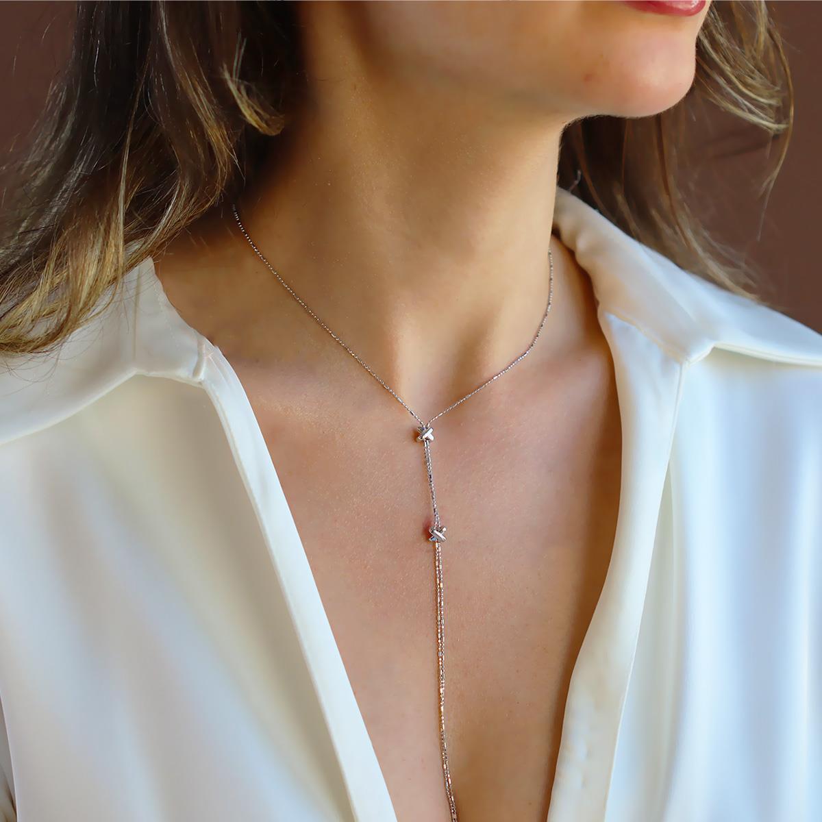 X Trend Sarkıt Gümüş Kolye