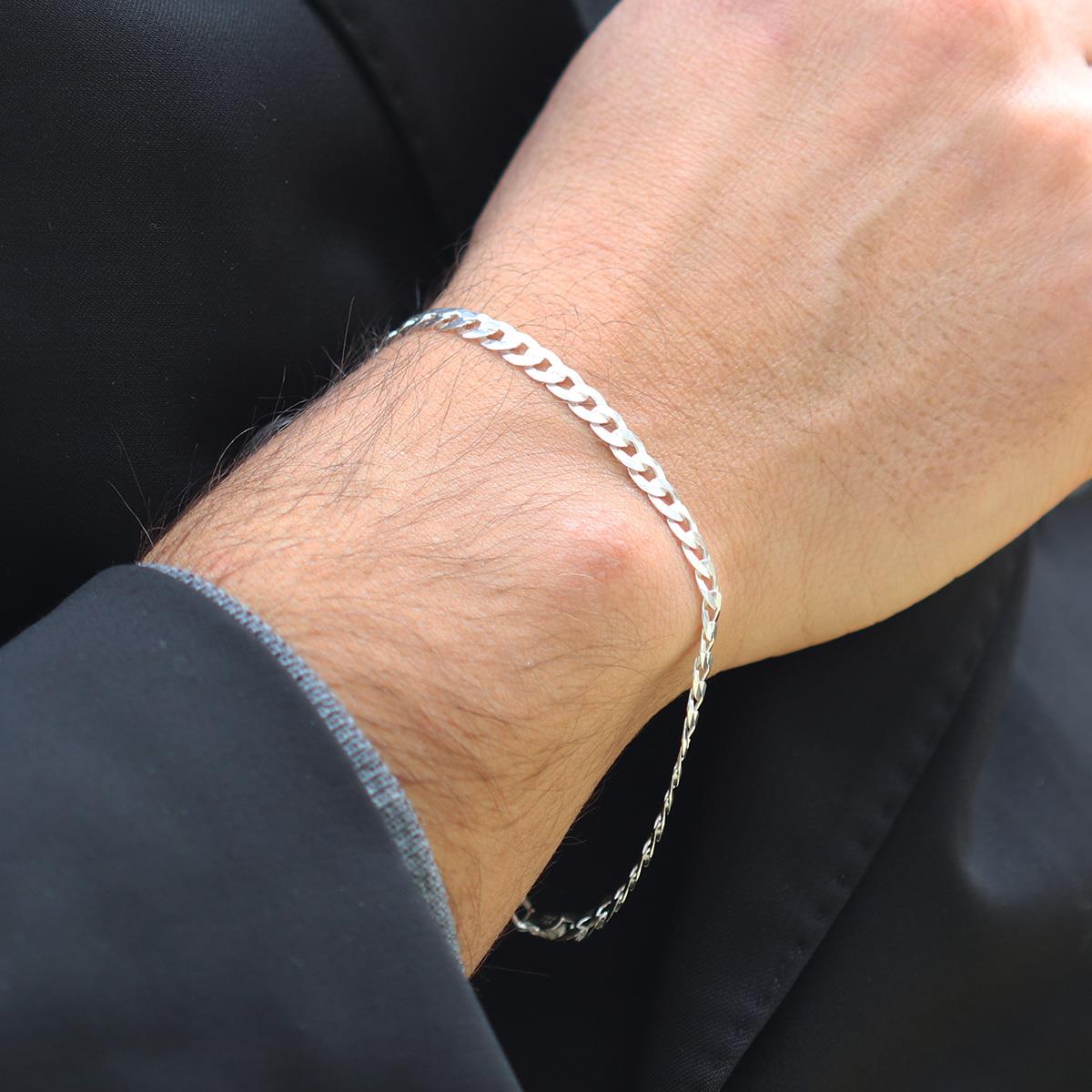 Yassı Gurmet 5mm Gümüş Erkek Bileklik