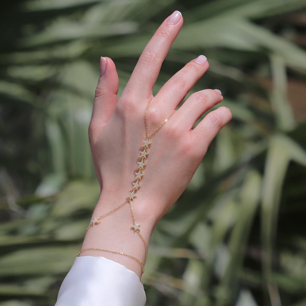 Yıldız Sıralı Taşlı Gümüş Şahmeran