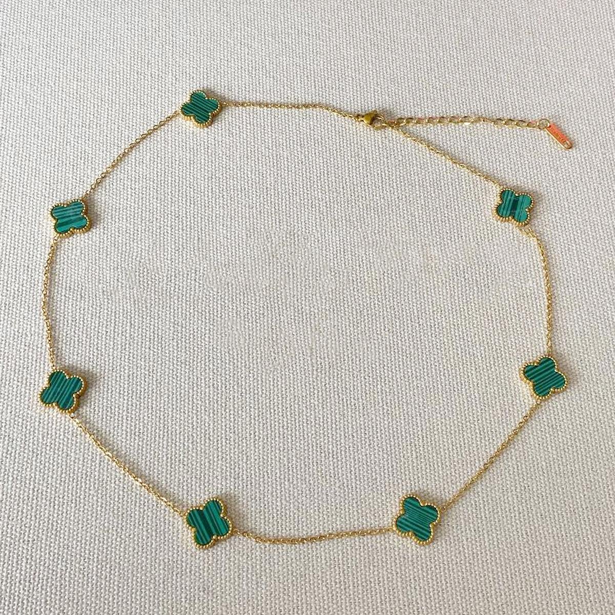 Yonca Gold Kolye 3lü Bileklik Set 