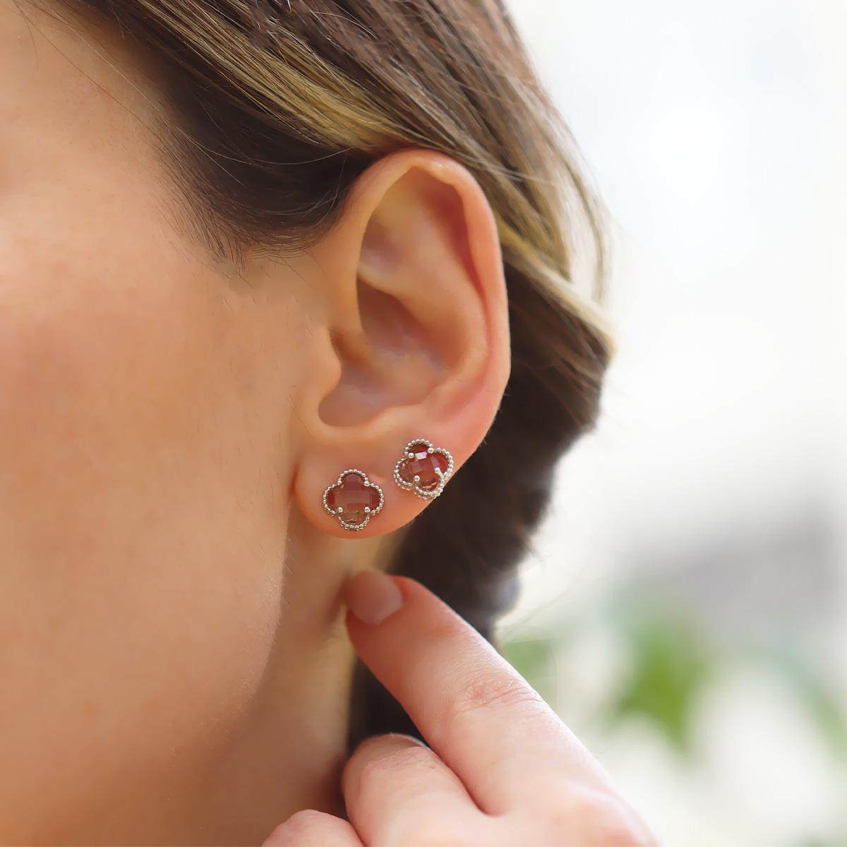 Yonca Zultanit Gümüş Küpe