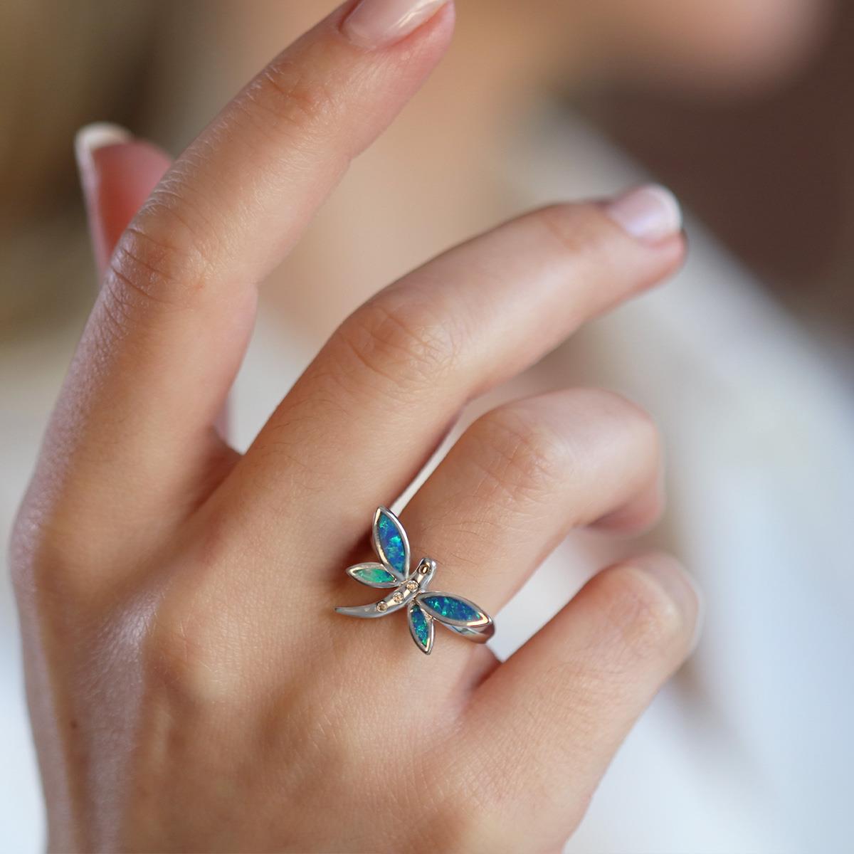 Yusufçuk Opal Taşlı Gümüş Yüzük