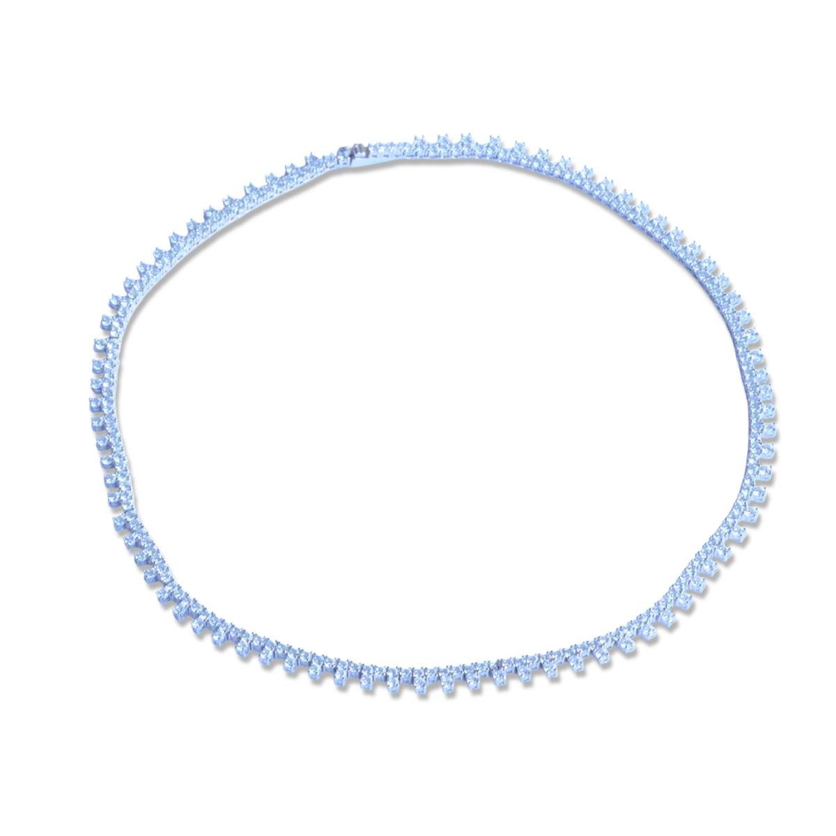 Zirkon Taşlı Su Yolu Gümüş Kolye