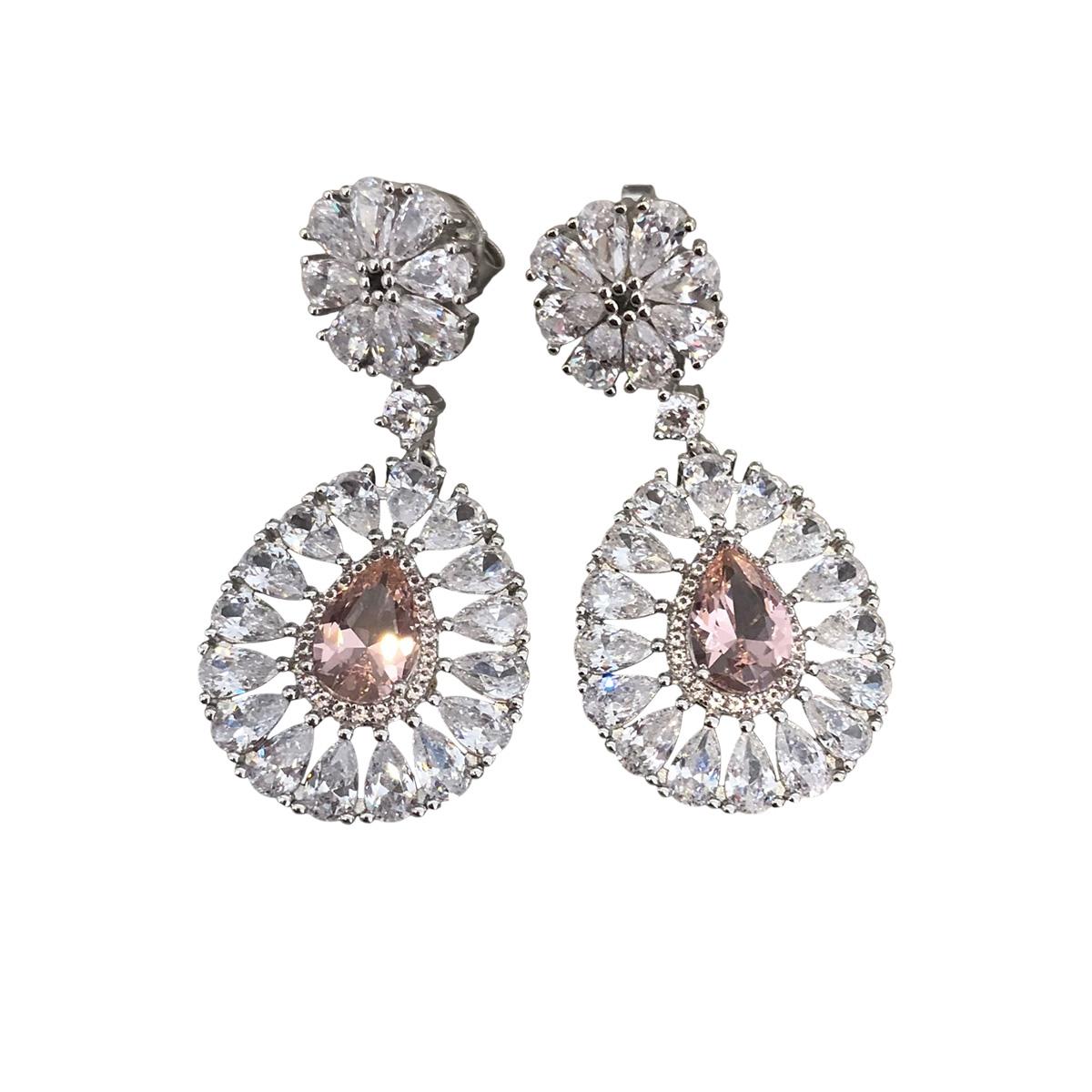 Zultanit Çiçek Damla Gümüş Küpe