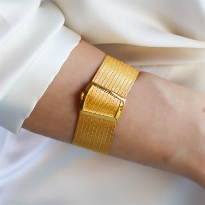 11 Sıra Hasır Gold Kaplama Gümüş Trabzon Kelepçe