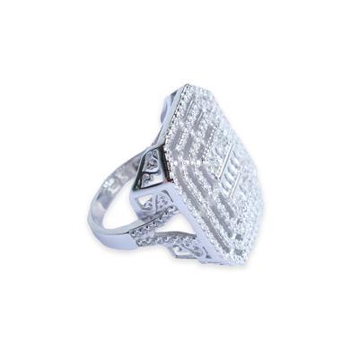 3 Boyutlu Baget Kesim Gümüş Yüzük