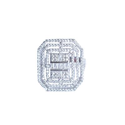 3 Boyutlu Baget Kesim Gümüş Yüzük