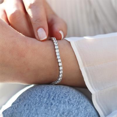 3 mm Zirkon Taşlı Su Yolu Gümüş Bileklik