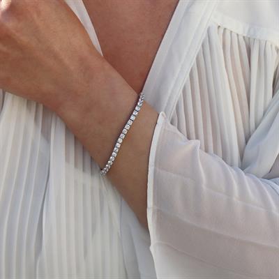 3 mm Zirkon Taşlı Su Yolu Gümüş Bileklik