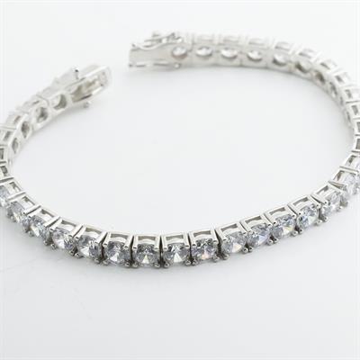 5 mm Zirkon Taşlı Su Yolu Gümüş Bileklik