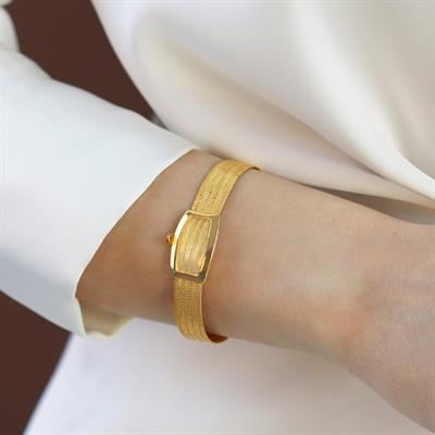 5 Sıra Hasır Gold Kaplama Gümüş Trabzon Kelepçe