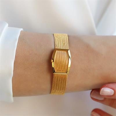 7 Sıra Hasır Gold Kaplama Gümüş Trabzon Kelepçe