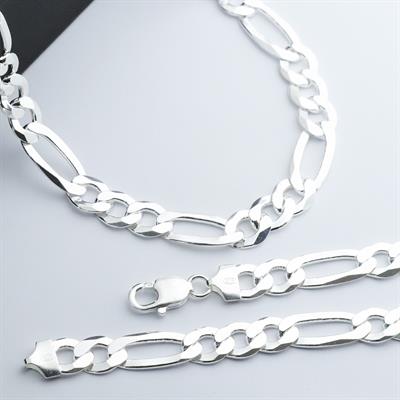 8 mm Figaro Gümüş Zincir Kolye