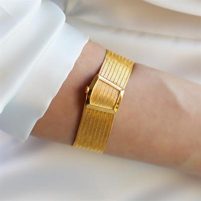 9 Sıra Hasır Gold Kaplama Gümüş Trabzon Kelepçe