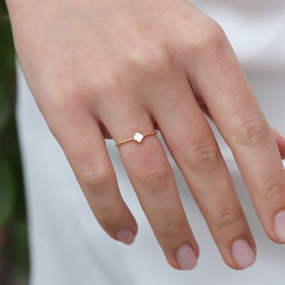 Alhmbra Gold Kaplama Minimal Gümüş Yüzük