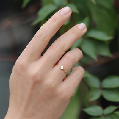 Alhmbra Gold Kaplama Minimal Gümüş Yüzük