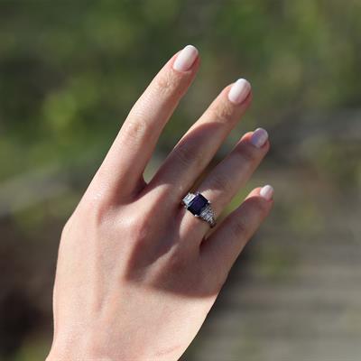 Ametist Taşlı Gümüş Yüzük