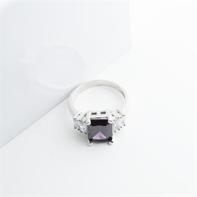 Ametist Taşlı Gümüş Yüzük
