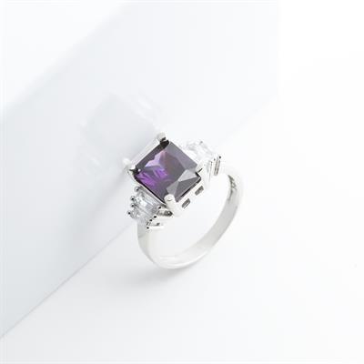 Ametist Taşlı Gümüş Yüzük