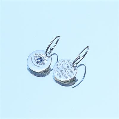 Apm Modeli Zirkon Taşlı Göz Gümüş Küpe